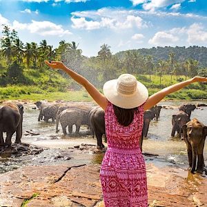 Paisaje natural exuberante en Sri Lanka