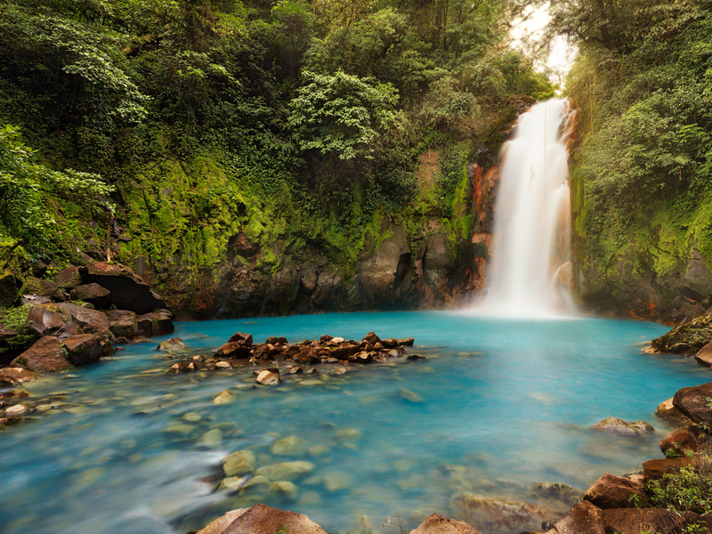 Volcan Tenorio Waterfall in the Jungle in Costa Rica